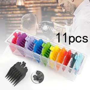 11-piece limit comb set, universal hair clipper guard with limit comb storage rack, barber accessories, professional trimmer attachments, limit comb replacement guard set, hairdressing tools