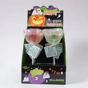 12PCS Spooky Demon Lollipops - Best Halloween Party Favors & Trick-or-Treat Goodies, Assorted Fruit, Individual Compliant Packs, 9.31oz