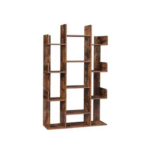 VASAGLE Rustic Brown Tree-shaped Wooden Bookcase