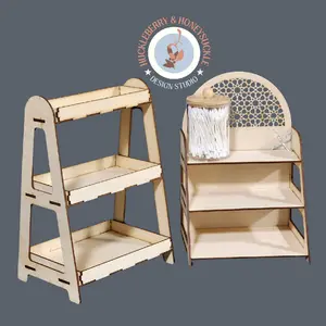Wooden Tabletop Display Rack