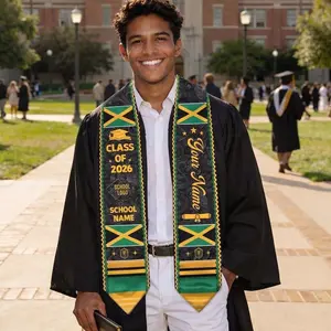 Custom Jamaica Graduation Sash, Jamaica American Flag Graduation Sash 2026, Jamaican Stole, Jamaica Stole 2026, Graduation Class Of 2026
