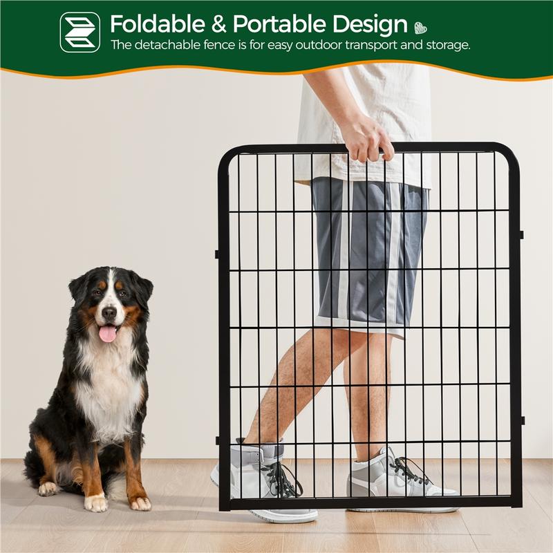 【Valentine Gift】Yaheetech Dog Playpen 6/8/12/16 Panels Metal Pet Playpen, Outdoor Indoor Dog Exercise Barrier Fence, 24/32/40/47 inch