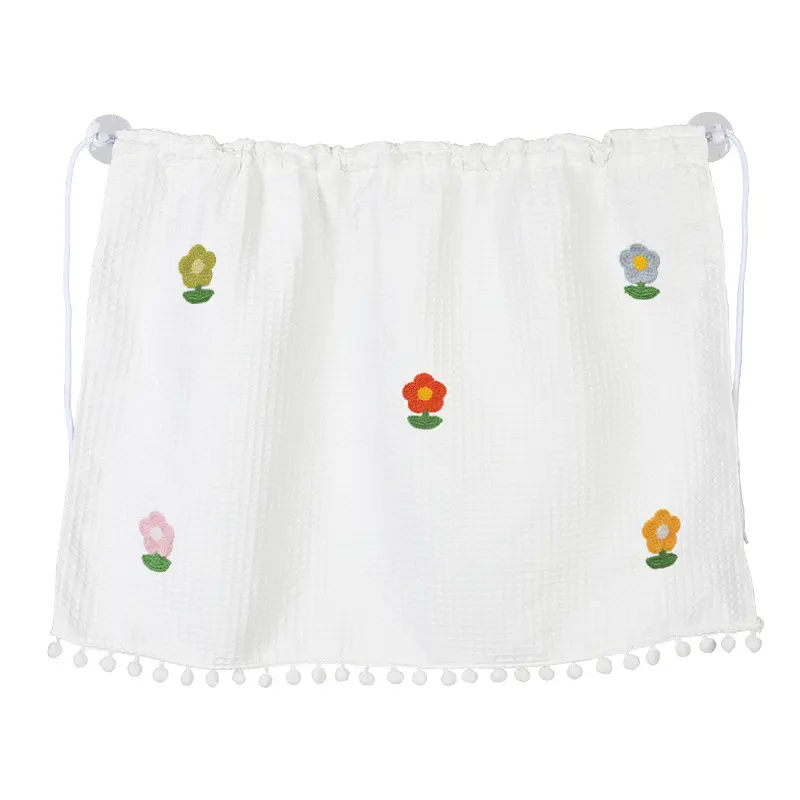 Large waffle curtain with five sunflowers②