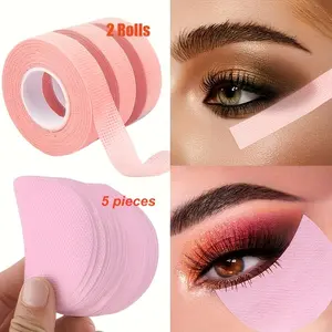 12-Piece Eye Shadow Tape Set, Includes 2 Rolls and 10 Stickers, Non-Woven Makeup Protection Film, Ideal for Eyeshadow, Eyeliner, Mascara, Lipstick, Cosmetic, Makeup Accessories