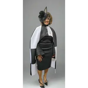 Color Block Cape Dress