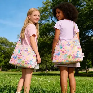 Dreamy Amusement Park Tote Bag | Large Capacity Fits 13" Laptop | Cute Graffiti Shoulder Bag