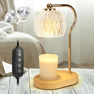 Candle Warmer Lamp with Timer & Dimmer, Small Candle Warmer Light for Bedroom, Electric Wax Melts Warmer for Candle Jars, Home Decor Beside Lamp for Women (2 x GU10 Bulbs Included) Decoration Items Decorating