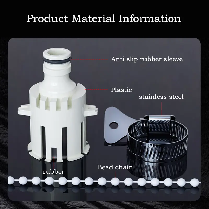 White Plastic Hose Faucet Quick Connector (1/2" & 3/4" Sizes) - Leak Proof, High-Pressure Water Compatible, Strong Sealing Performance, No-Tools Easy Installation, Wide Compatibility, Outdoor Home Garden Use
