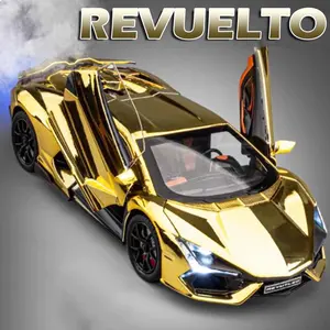 1:24 Scale REVUELTO Miniature Model Toy Sports Cars Alloy Diecast Supercars Sound Light Doors Opened Pull Back for Kids Gifts