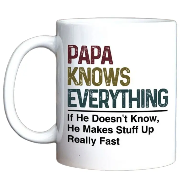 Papa Knows Everything Mug, Papa Mug, Gift For Papa, Grandpa Gift, Father's Day Gift, Fathers Day Mug, Cool Papa Gift, Pops Mug, Novelty Coffee Mug, Gifts For Grndad Grandfather, 11 15oz Ceramic Cup