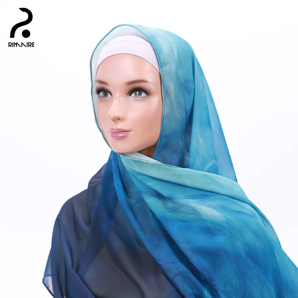 RIMAIRE Women Muslim watercolor hijab Premium Chiffon Hijab for Girls Breathable Headscarves Ladies Casual Shawl Wraps Summer