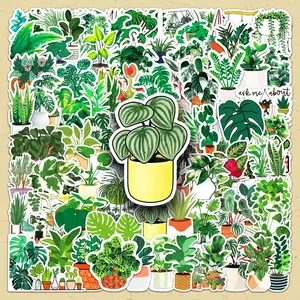Plant Pattern Sticker, Floral Pattern Sticker, 100pcs/set Creative Plant Sticker, DIY Decorative Sticker for Scrapbooking, Journaling, Gift Wrapping