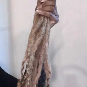 Blonde Loc Extensions 100% Human Hair Curly Locs for Natural Volume & Texture 10 Locs per Set