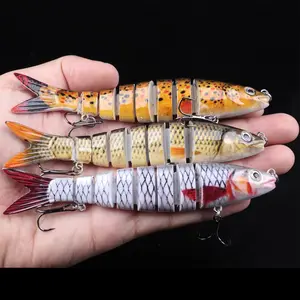 Artificial Fishing Lure (3 Counts/set), Multi-section Fish Shaped Fishing Lure with Hook, Fishing Accessories for Outdoor Fishing