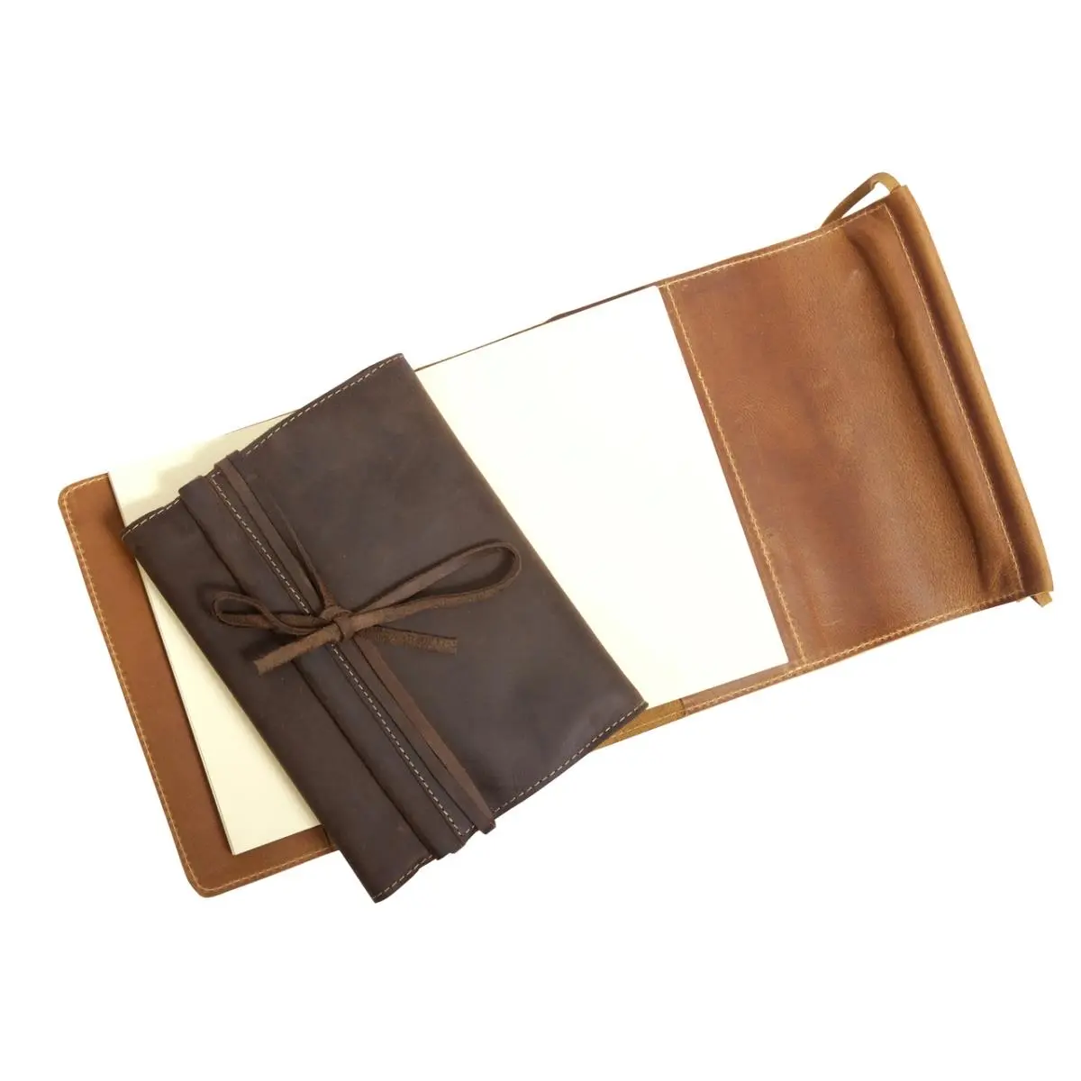 Canyon Outback CS601-26 Full Grain Buffalo Hide Business Meeting Folder, Distressed Tan, Card Slot, Stands the Test of Time, Fits 8.5" x 11" Paper