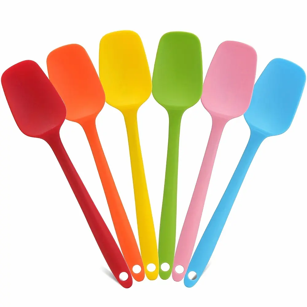 6pcs Silicone Spatulas Set, 8 Inch Small Spatula Heat Resistant Non-Stick Flexible Scrapers Baking Mixing Tool, Suitable for Jam, Cream Mixing, And Baking- Essential Kitchen Tool