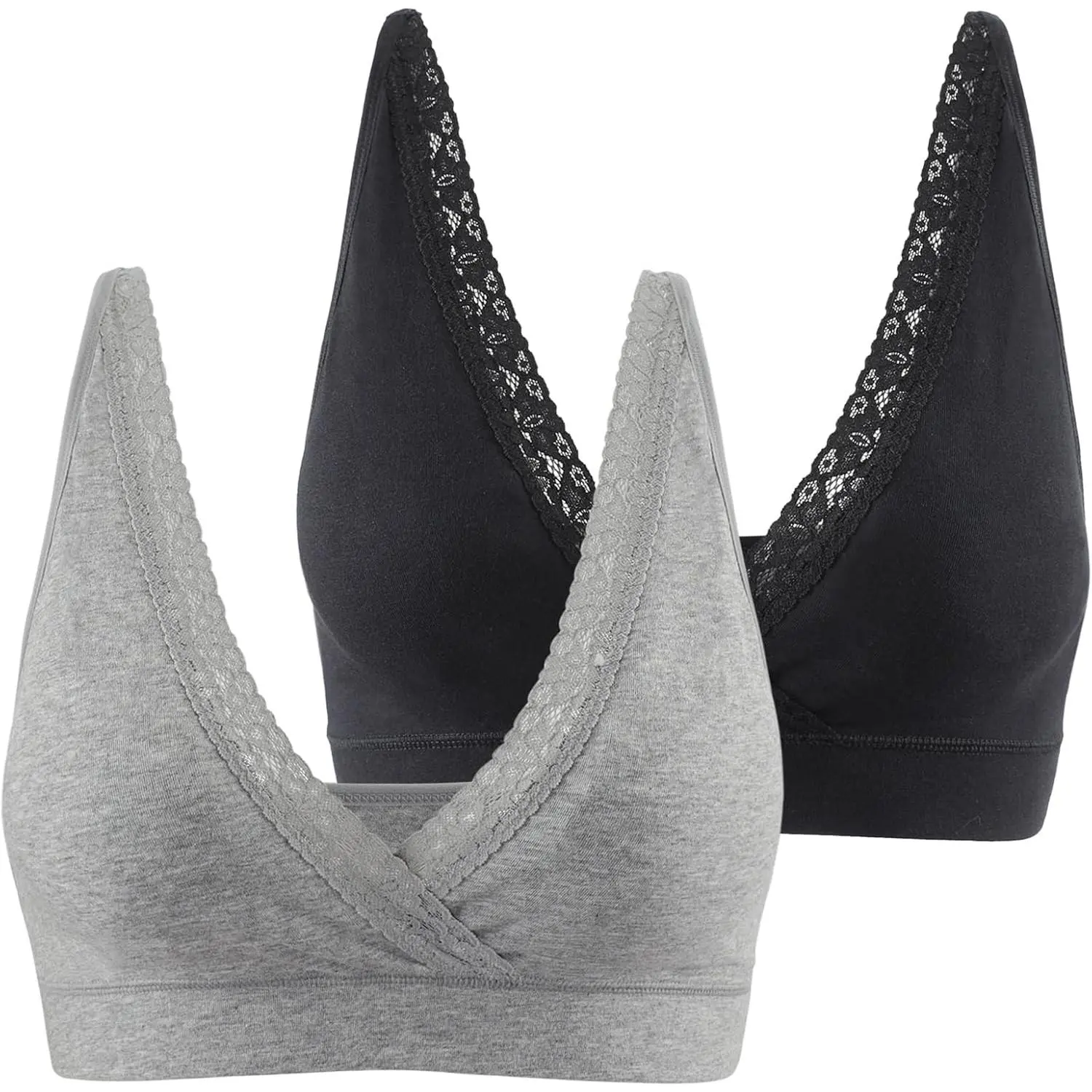 Women's Maternity Solid Bra - Wirefree Cotton Lace Bralette, Soft Breathable Pregnancy Maternity Underwear for Sleep, Breastfeeding 2026, Pregnancy Maternity Bra..