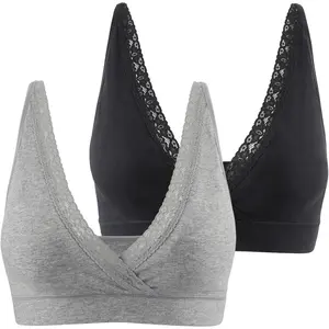 Maternity Nursing Bra Wirefree Cotton Breastfeeding Bra for Sleep Lace Maternity Bralette 2026