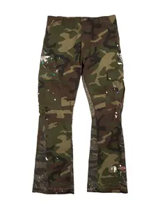 CAMO SPLIT FLARE DENIM