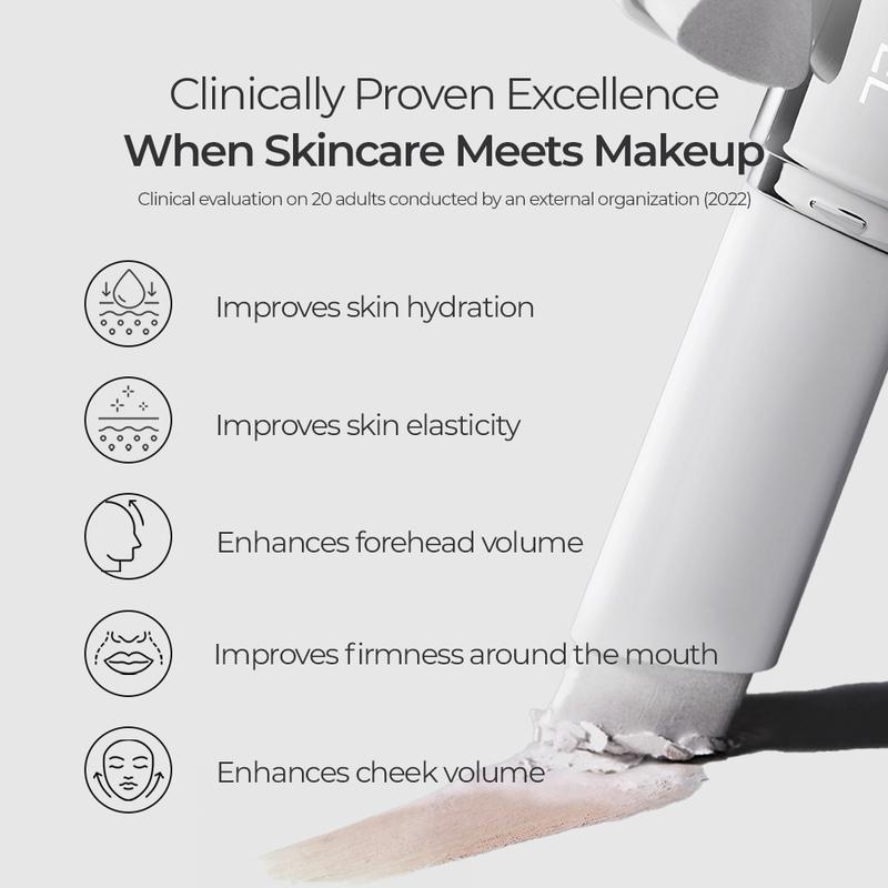 [OFFICIAL ELROEL PARTNER] Blanc Cover Cream Stick V (0.45oz) | Color-Changing Foundation with Collagen Capsules & Ultra-Fine Bristles for Seamless Coverage