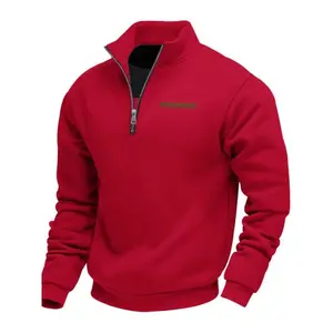 Men's Solid Half Zip Up   Sweatshirt, Loose Casual Long Sleeve Pullover for Fall & Winter, Men's Clothes for Daily Wear