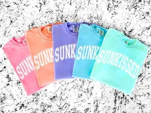 Comfort Colors Neon Sunkissed Summer Shirt for Women Cotton Fitted Tee in Various Colors Sizes S to 3XL  Trendy Graphic Tee