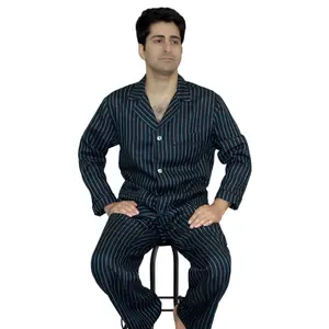 Armani International Alexander Men’s Linen Pajamas Medium Charcoal/Blue Moon