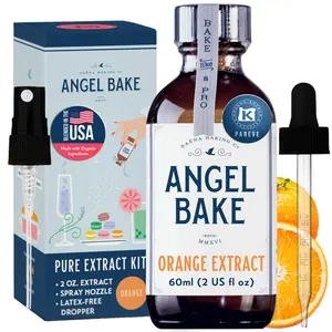Pure Orange Extract for Baking and Mixology - Premium Natural Flavoring for Cooking, Desserts, & Beverages - Kosher, Keto Friendly, Vegan & Gluten-Free (2 Oz Extract with Latex-Free Dropper)