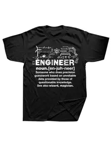 New Engineer Humor Definition Architect T-shirt Men's Electromechanical Computer Geek T-shirt Summer Men's and Women's Fashion Trend Loose Large High Quality Top Comfortable and Breathable Round Neck Hoodie Short Sleeve Y2K Street Essential Fit Gift