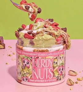 Strawberry Dubai Chocolate Bar Peanut Butter Treat By Nerdy Nuts