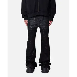 MNML Super Stacked Denim Jeans Washed Black