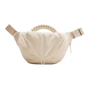 Lululemon Curved 3L Waterproof Polyester Tote Bag with Adjustable Shoulder Strap for Men and Women in White