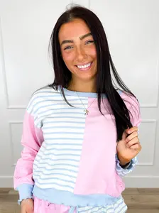 Serendipity Cotton Blend Long Sleeve Pink Avery Mae Top