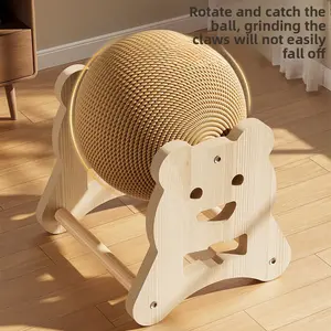 Ferris Wheel Sisal Cat Scratching Ball Rolling Wheel Vertical Cat Wooden Scratching Ball Bear Elephant Self-Entertainment Boredom Relief Cat Claw Grinding Toy