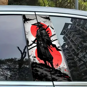 2pcs Samurai B Pillar Stickers, Vinyl Decals, Japanese Style Car Decals, Easy to Apply and Remove, Sunproof, Waterproof, Scratch Resistant, Sticker for Cars, Decals for Vehicles