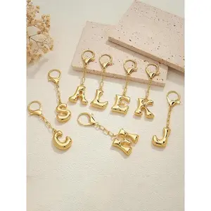 Personalized Cute Initials Keychain, Fashionable Alphabet Keychain for Women & Men, Trendy All-match & Exquisite Keychain for Birthday Gift