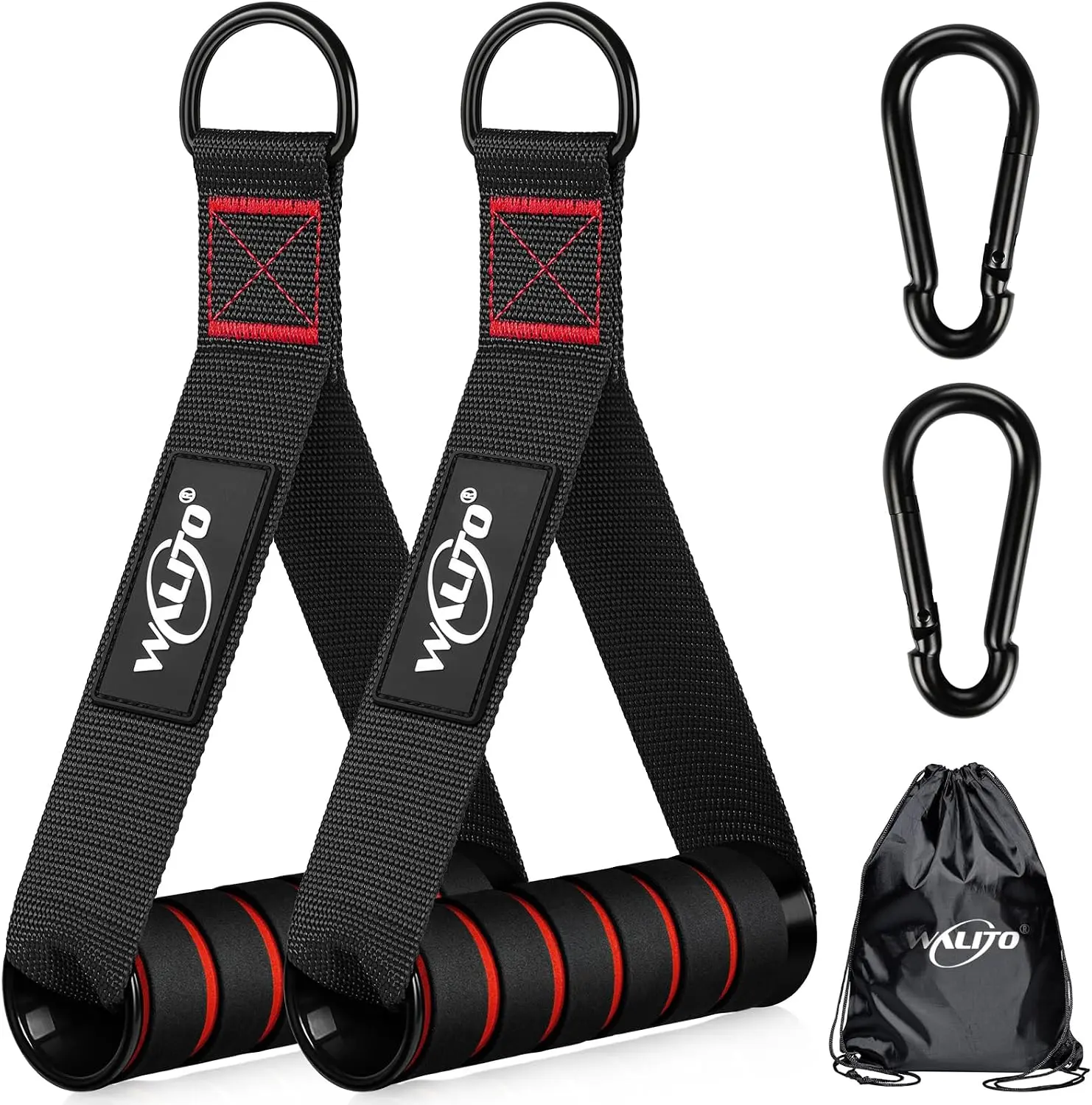 2 Pcs Set Heavy Duty Sports Exercise Handles - Gym Cable Machine Attachments with Secure Hold, Non-Slip Grip for Cable Workouts, Home Gym Equipment