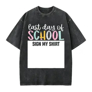 Last Day Of School Autograph Sign My Shirt Cute Teacher Boys Girls T-Shirt for Boys Soft Fabric, Breathable, Comfortable Short Sleeve Tees Perfect for Boys Shirts Boy Girl Best Gif