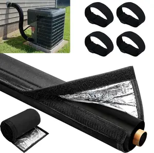 10×72 inches 3-layer HVAC copper pipe insulation sleeve protective cover, includes 4 adjustable nylon straps, 600D waterproof thermal Oxford fabric, suitable for mini split and central air conditioning systems