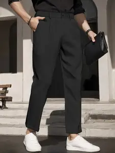 Men's Casual Fashion Long Pants, Fitted Straight Leg Simple Suit Pants, Comfortable Classic Stylish, Perfect for Daily Wear, All Seasons, Pockets