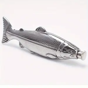 Portable Trout Fish Hip Flask, Quirky Stainless Steel 5oz Liquor Pocket Bottle, Ideal for Fishing Fans, Outdoor Camping, Summer Holidays