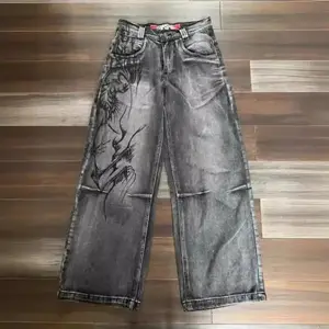 Vintage Washed Hip-Hop Loose Wide-Leg Jeans Trendy Cool Women's Jeans Bottoms Womenswear
