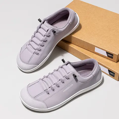 HOBIBEAR Women's PU Leather Low-Top Laceless Slip-On Sneakers - Round Toe, Flexible Rubber Sole, Slip-Resistant, Fast On/Off Casual Trainers for Women, All-Season Walking Shoes, Sports Shoes for Training