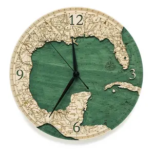 Gulf of Mexico Wood Carved Clock