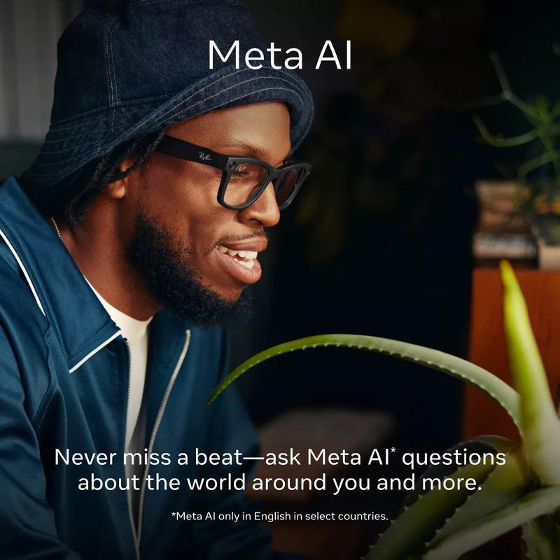 Ray-Ban Meta Wayfarer (Gen 1), Shiny Black / Clear, Large