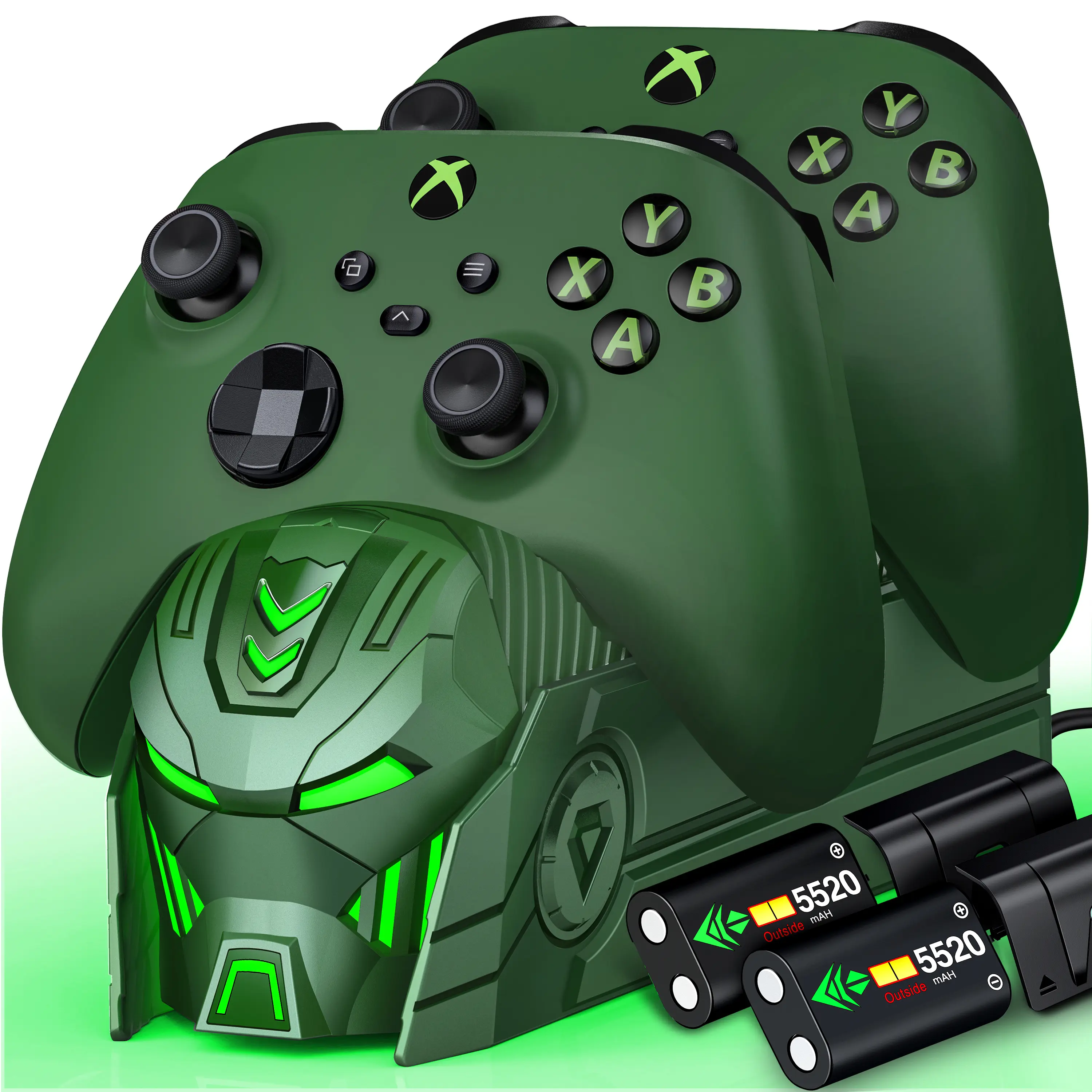 For Xbox Controller Charger Station with 2x5520 mWh Rechargeable Batteries & Charging Dock, Console Accessories for Xbox 1 S/X/Elite, Xbox Series X|S