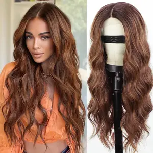 TR (Sports & Outdoor Accessories) Trail Reckoning Auburn Women's Wig, 26-in Long Wavy, Lace Hairline, Synthetic Natural-Looking Heat Resistant Wig for Daily & Party Use