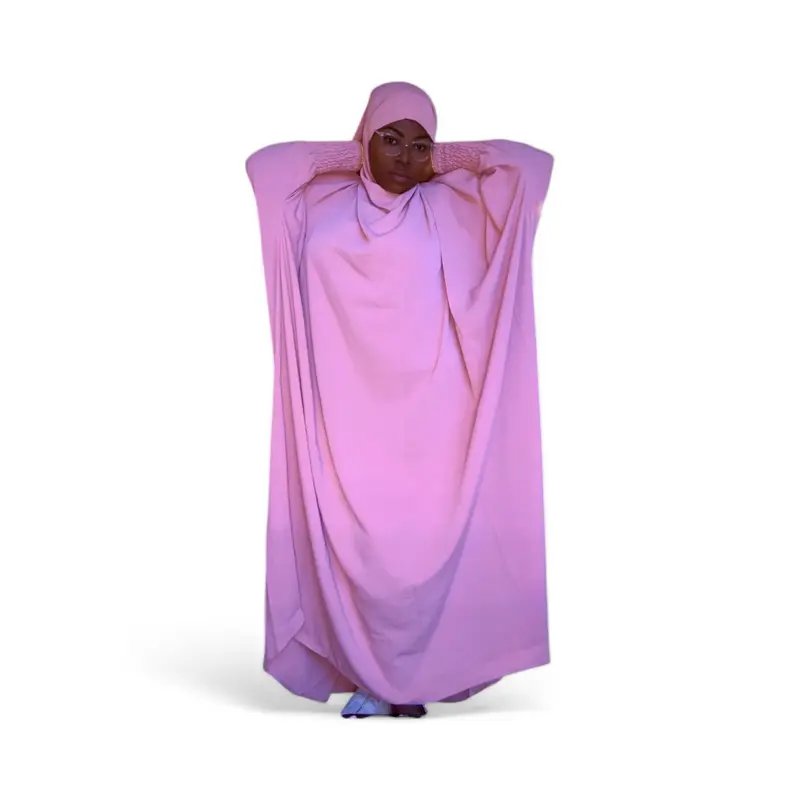 Blush Pink Jilbab with Matching Niqab Elegant Full Coverage Women's Fashionable Hijab Set