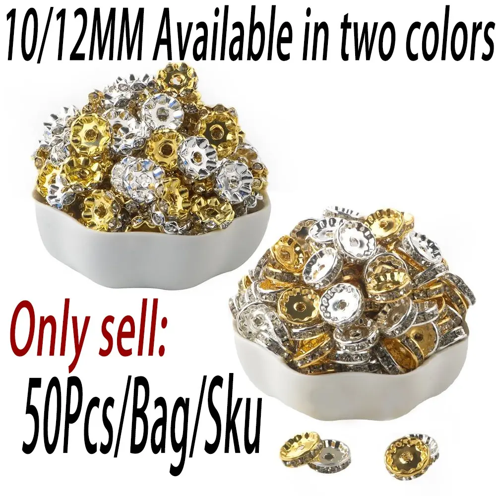 50 pieces/batch 10/12mm metal rhinestone rings, jewelry DIY earrings, pendants, necklaces, keychains and other accessories, Diy Beading Accessories, Diy Jewelry Decoration, Diy Jewelry Making, Rhinestone Sparkle