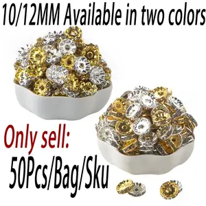 50 pieces/batch 10/12mm metal rhinestone rings, jewelry DIY earrings, pendants, necklaces, keychains and other accessories, Diy Beading Accessories, Diy Jewelry Decoration
